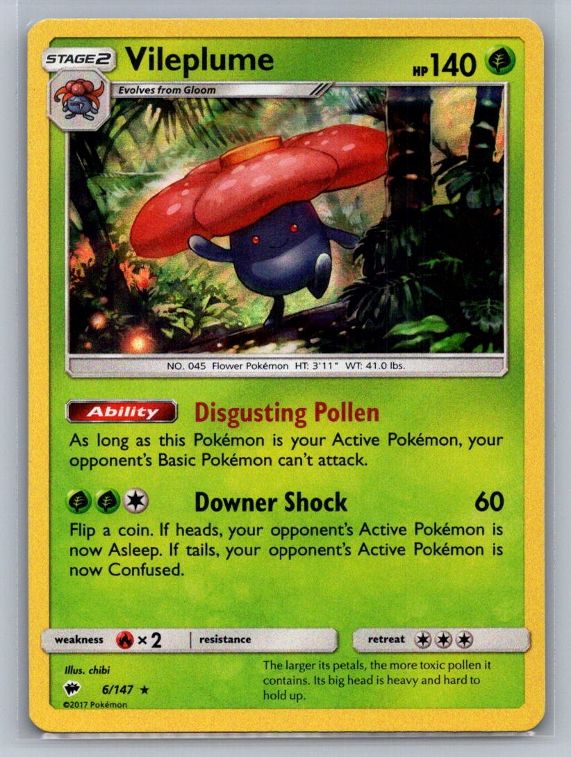 Vileplume Holo Holo Rare 6/147 SM - Burning Shadows LP
