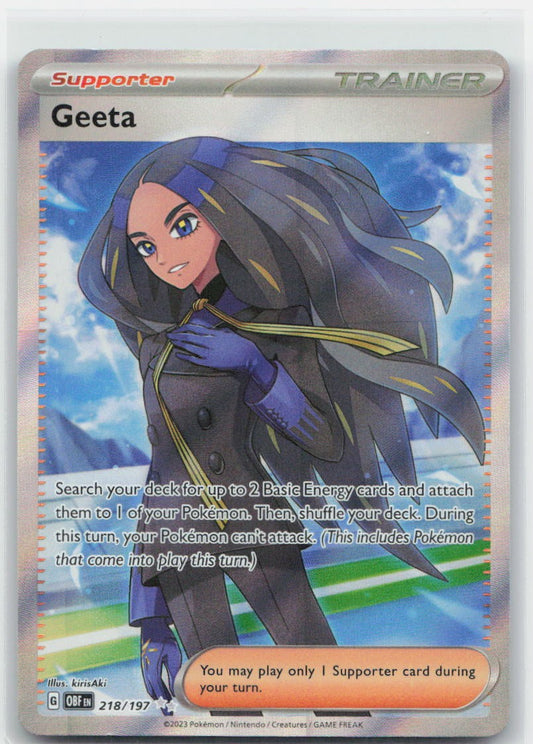 Geeta - Holo Ultra Rare 218/197 SV03: Obsidian Flames NM