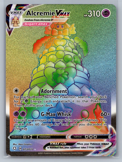 Alcremie VMAX (Secret) Holo Secret Rare 073/072 Shining Fates NM