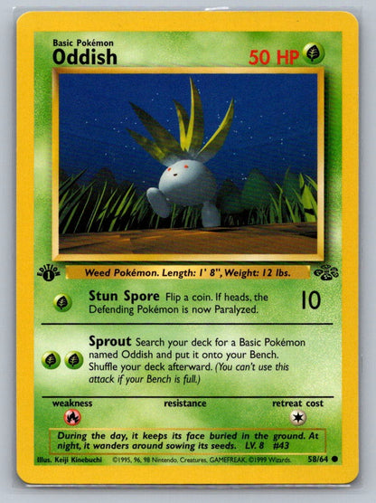 Oddish 1st Edition Common 58/64 Jungle LP