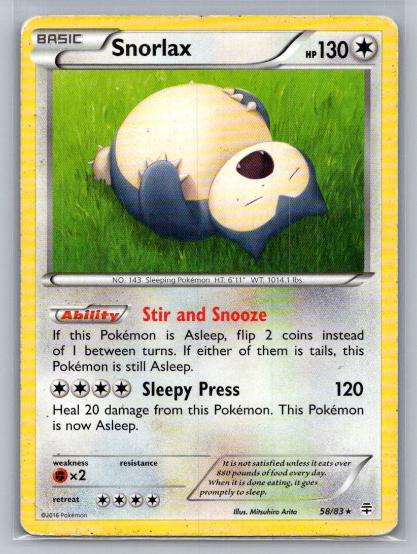Snorlax Rare 58/83 Generations LP