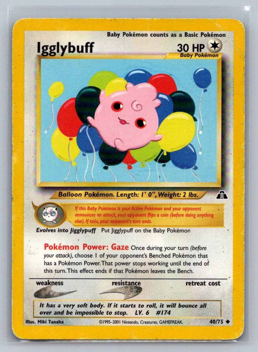 Igglybuff Unlimited Uncommon 40/75 Neo Discovery LP