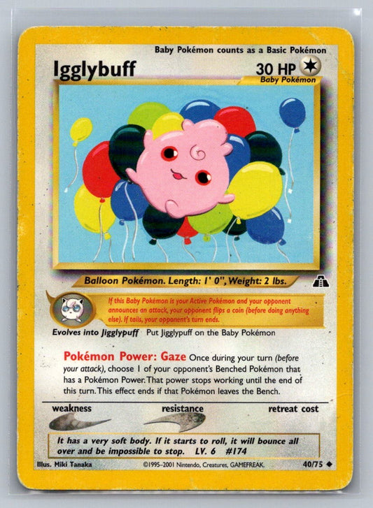 Igglybuff Unlimited Uncommon 40/75 Neo Discovery LP