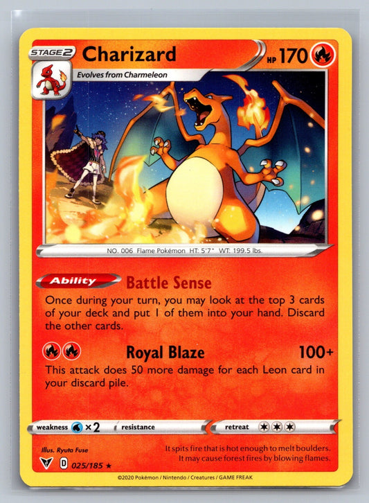 Charizard Rare 025/185 SWSH04: Vivid Voltage NM