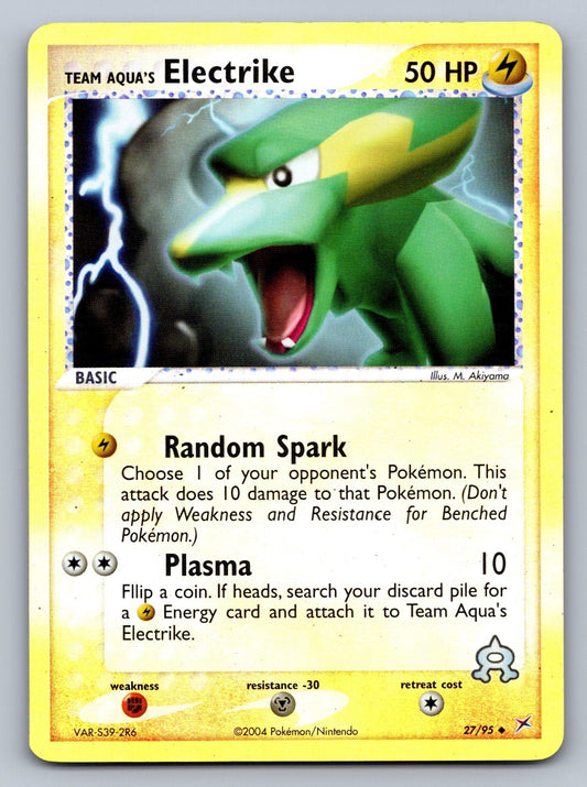 Team Aqua's Electrike - Reverse Holo Uncommon 27/95 Team Magma vs Team Aqua NM