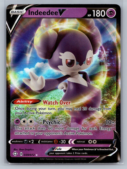 Indeedee V Holo Ultra Rare 039/072 Shining Fates NM