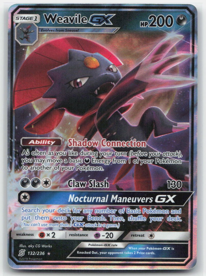 Weavile GX Holo Ultra Rare 132/236 SM - Unified Minds NM