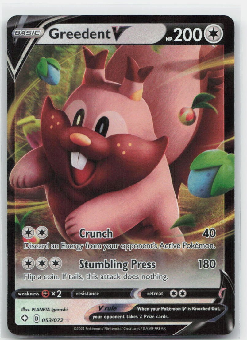 Greedent V Holo Ultra Rare 053/072 Shining Fates NM