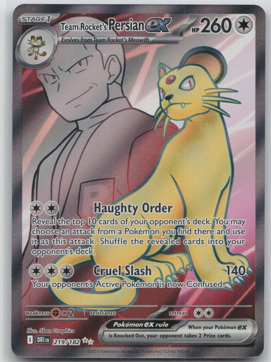 Team Rocket's Persian ex - Holo Ultra Rare 219/182 SV10: Destined Rivals NM