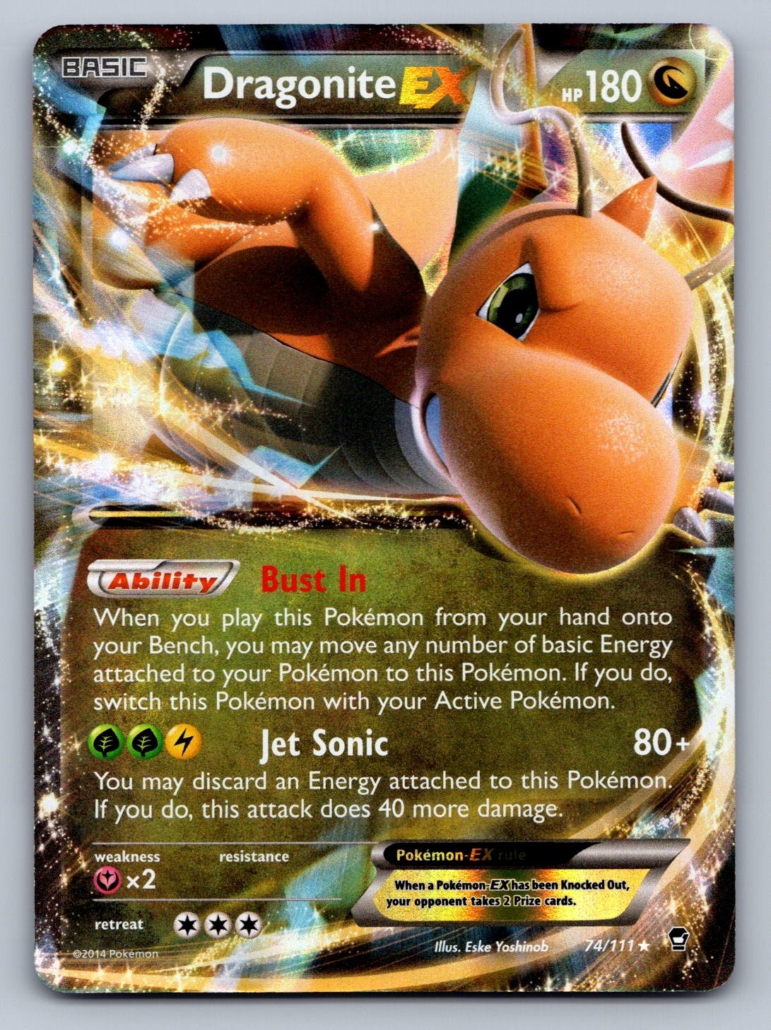 Dragonite EX 74/111 Dragon Holo XY - Furious Fists NM