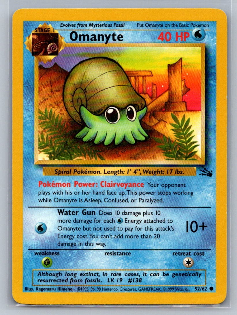 Omanyte Unlimited Common 52/62 Fossil LP