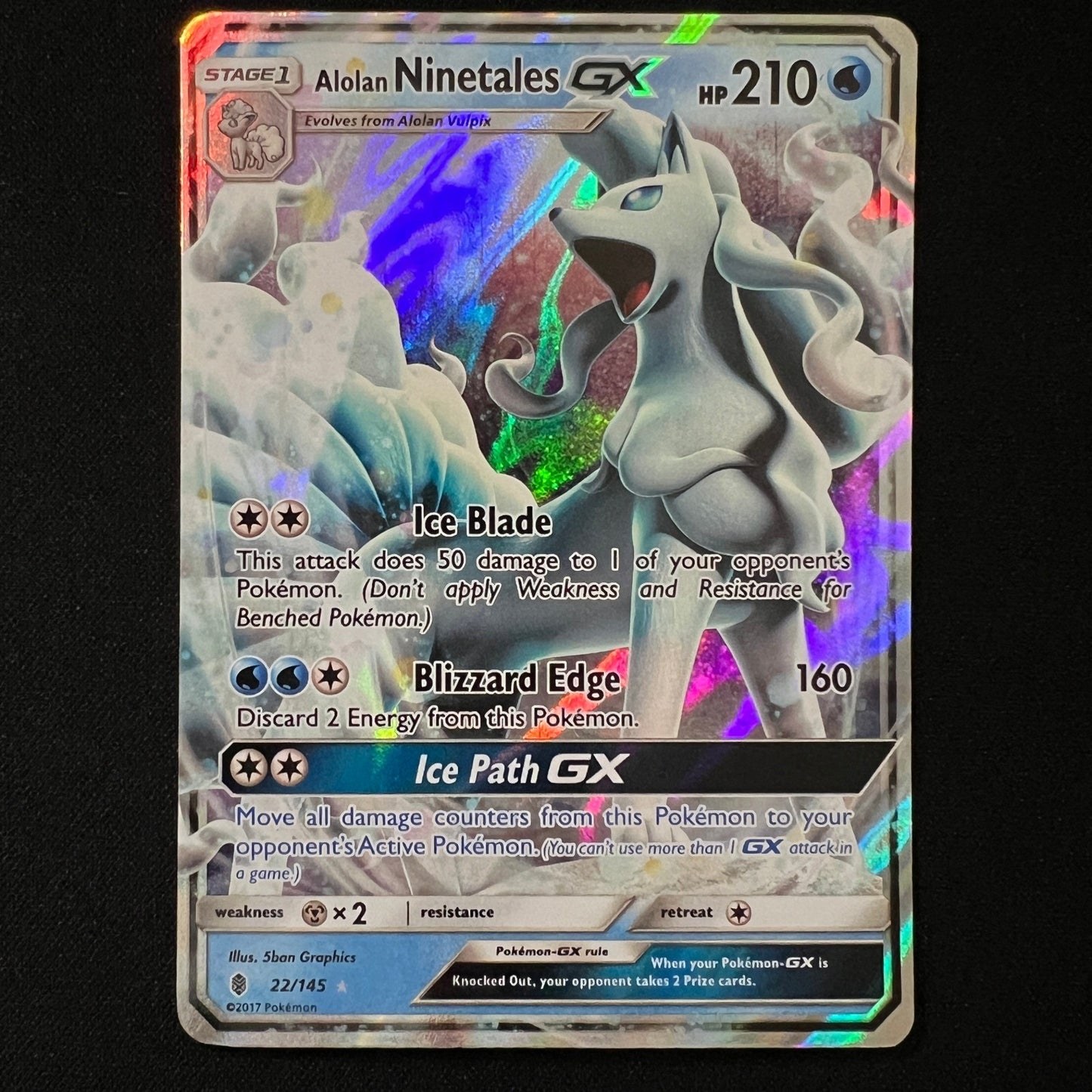 Alolan Ninetales GX Holo Ultra Rare 22/145 SM - Guardians Rising LP