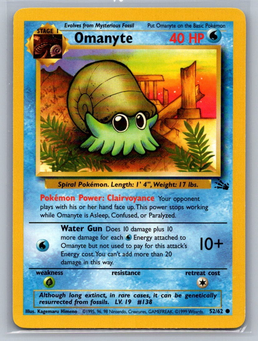 Omanyte Unlimited Common 52/62 Fossil LP