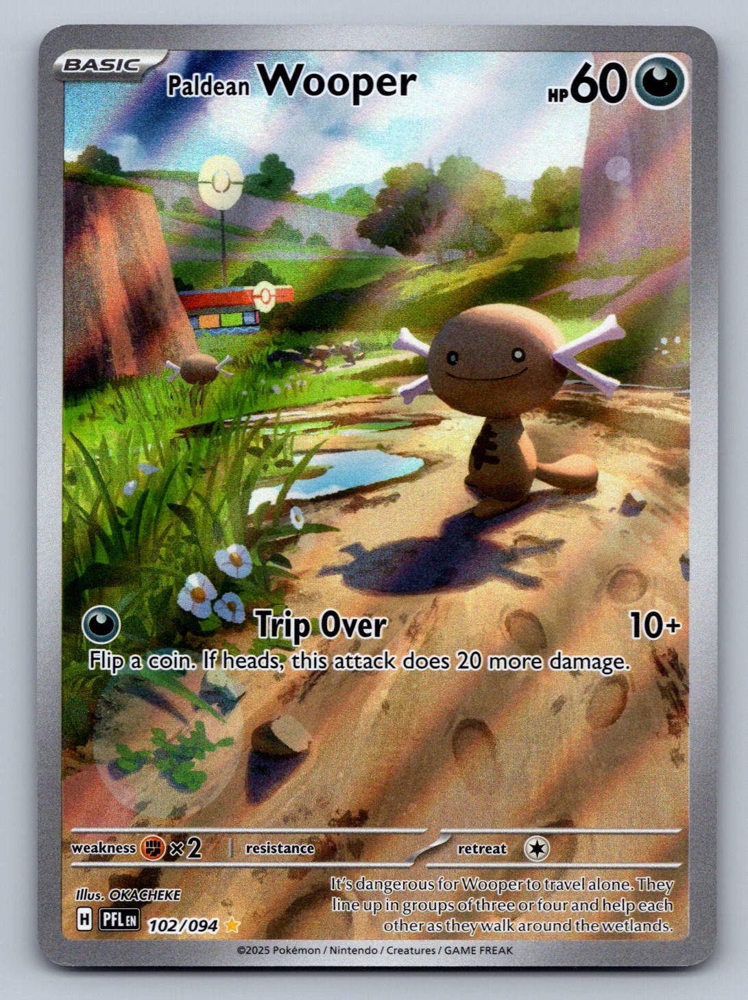 Paldean Wooper 102/094 Darkness Holo ME02: Phantasmal Flames NM