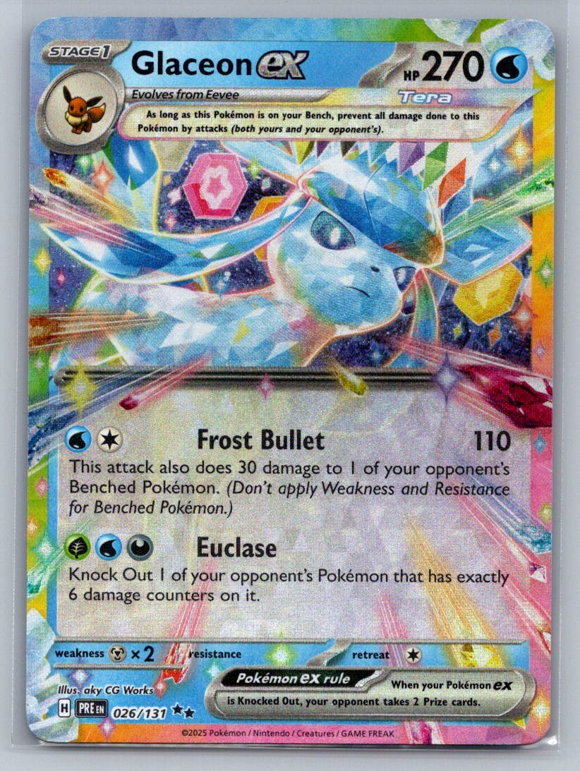 Glaceon ex - Holo Double Rare 026/131 SV: Prismatic Evolutions NM