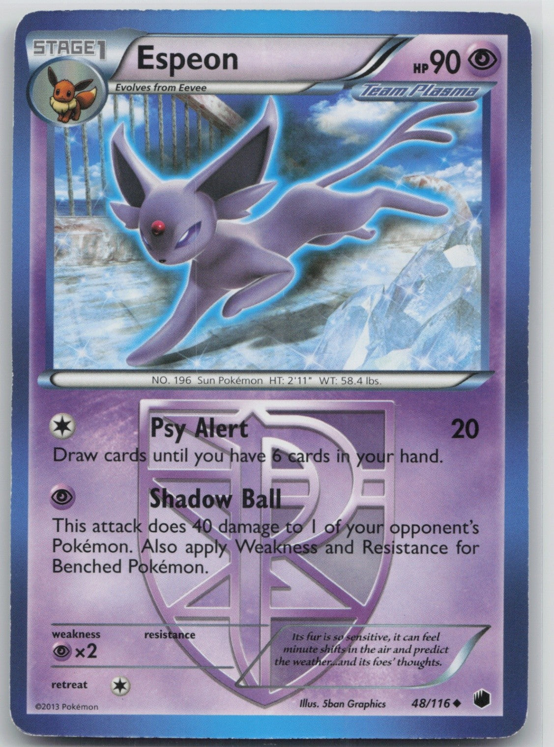 Espeon (Team Plasma) Regular Uncommon 48/116 Plasma Freeze LP