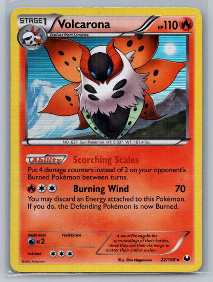 Volcarona Holo Holo Rare 22/108 Dark Explorers LP