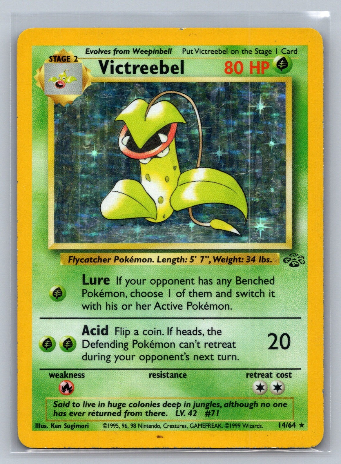 Victreebel (14) Unlimited Holo Holo Rare 14/64 Jungle MP