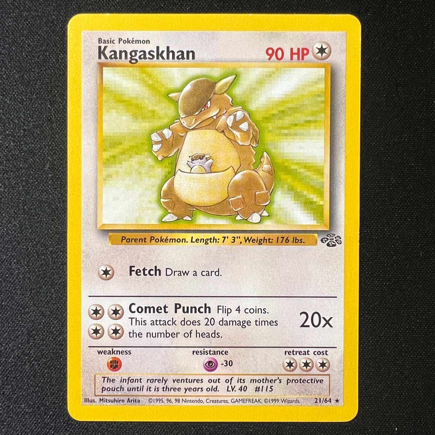 Kangaskhan - 21/64 - Jungle 1999 - Vintage WOTC Pokemon Cards TCG - LP