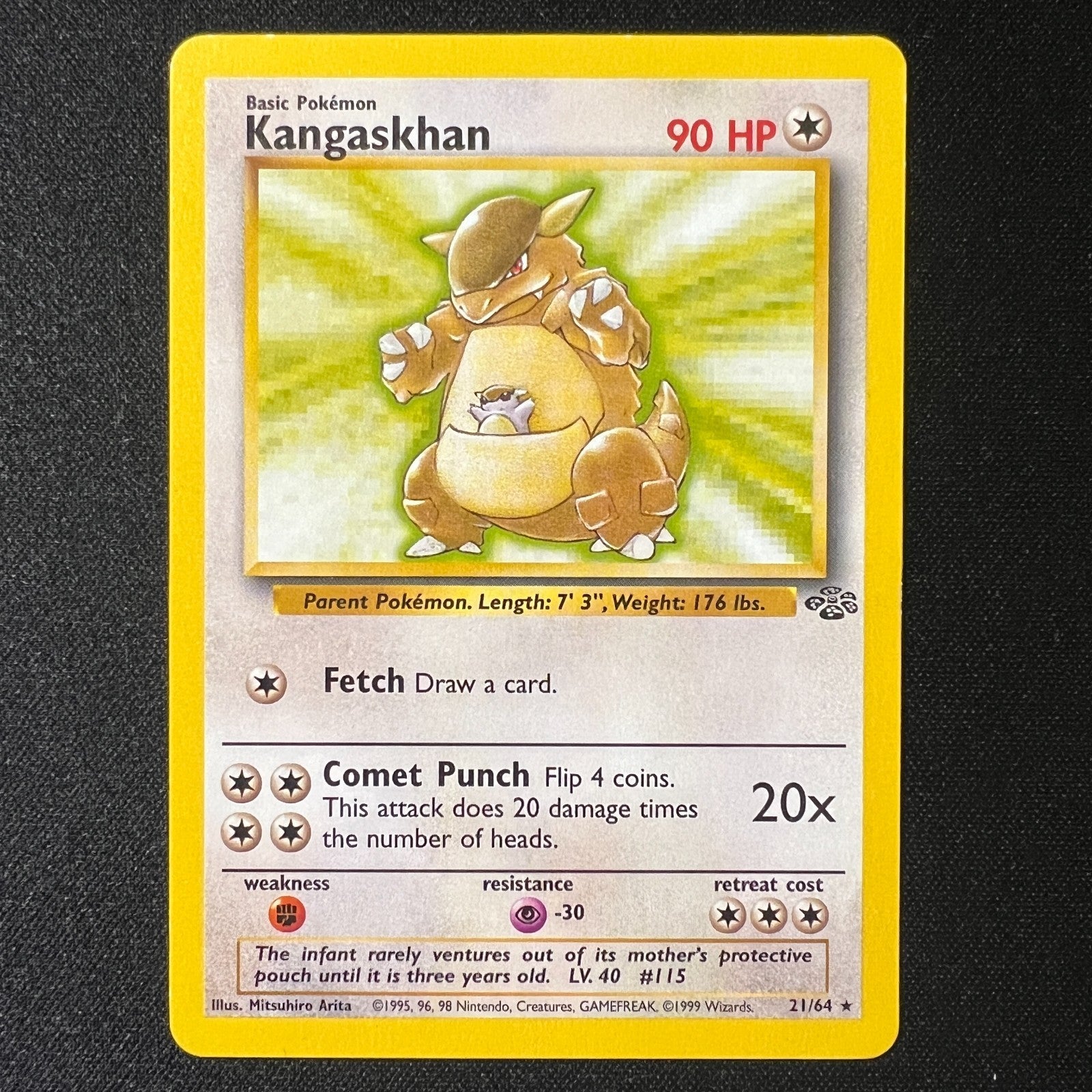 Kangaskhan - 21/64 - Jungle 1999 - Vintage WOTC Pokemon Cards TCG - LP