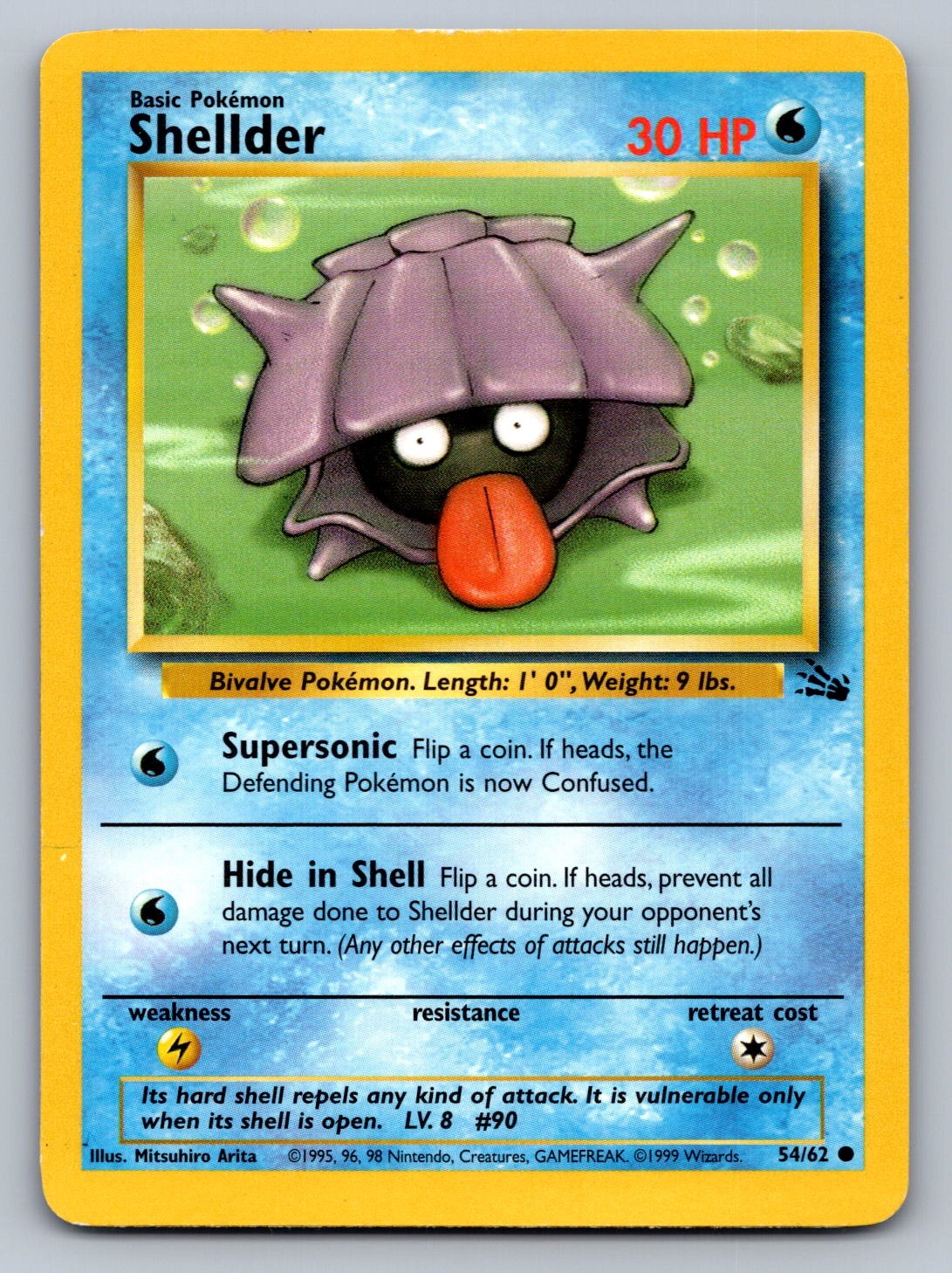 Shellder Unlimited Common 54/62 Fossil NM