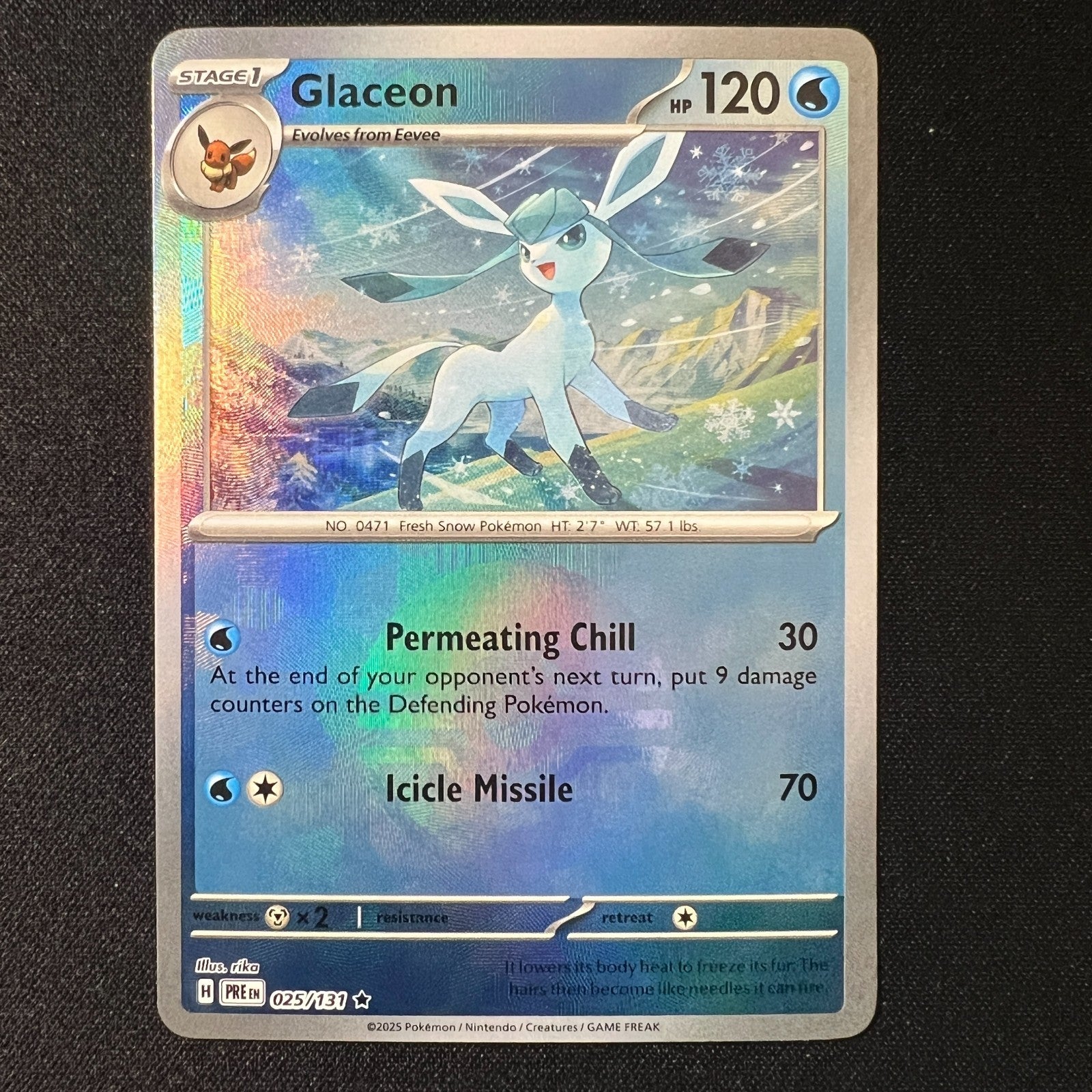 💧 Glaceon Poke Ball Reverse 25/131 – Prismatic Evolutions Pokemon Cards TCG NM