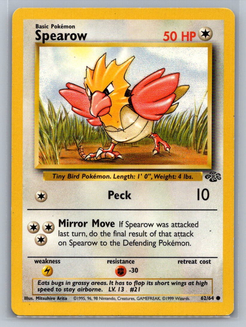 Spearow Unlimited Common 62/64 Jungle LP