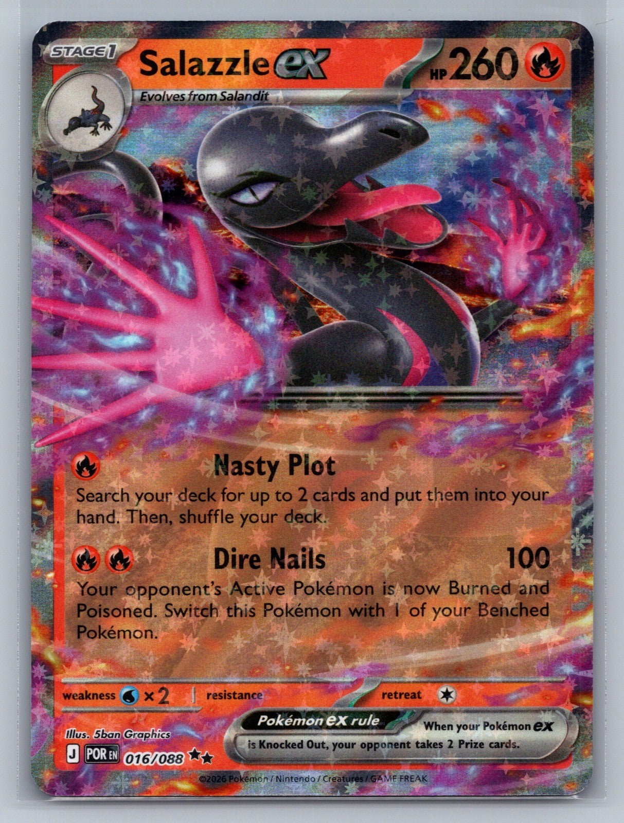 Salazzle ex - Holo Double Rare 016/088 ME03: Perfect Order NM