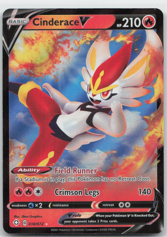 Cinderace V Holo Ultra Rare 018/072 Shining Fates NM