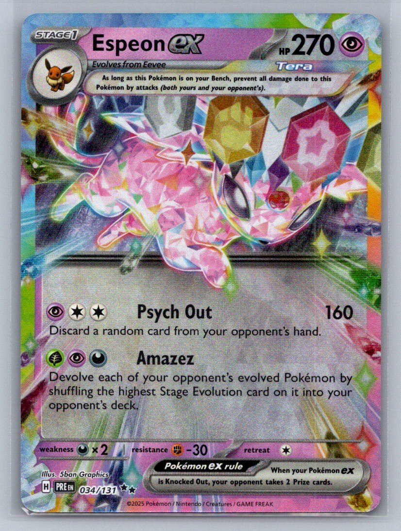 Espeon ex Holo Double Rare 034/131 SV: Prismatic Evolutions NM