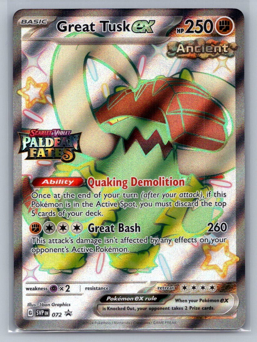 Great Tusk ex - (Paldean Fates Stamped) Holo Promo 072