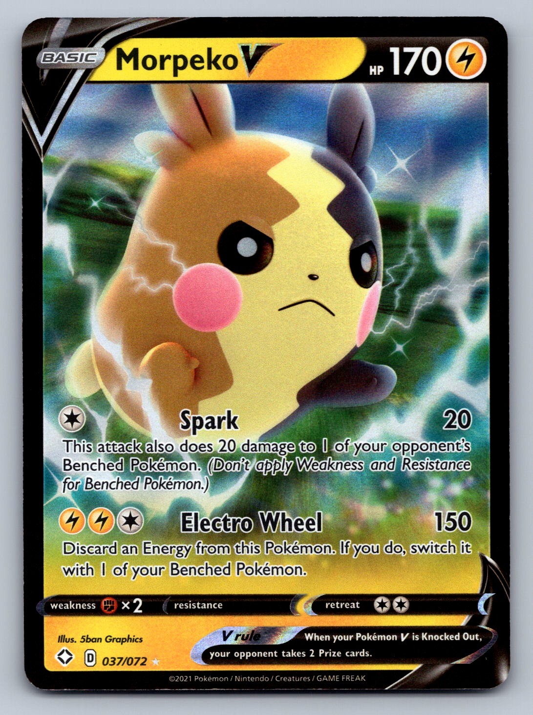 Morpeko V 037/072 Lightning Holo Shining Fates LP