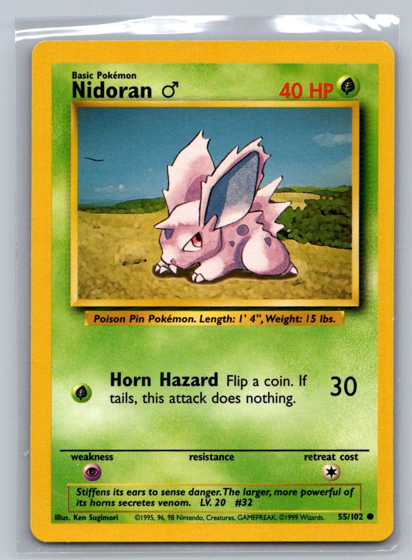 Nidoran M Common 055/102 Base Set LP