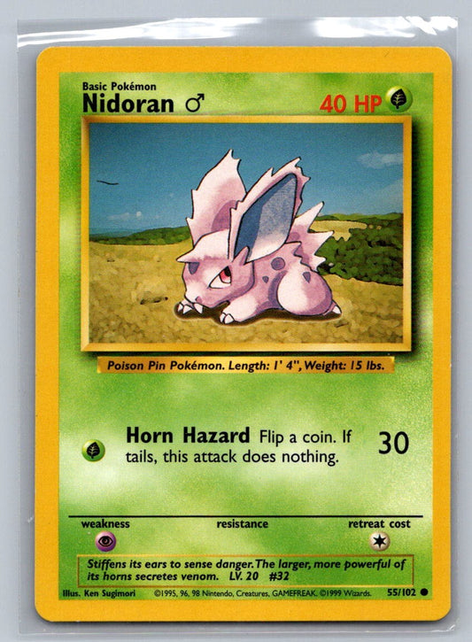 Nidoran M Common 055/102 Base Set LP