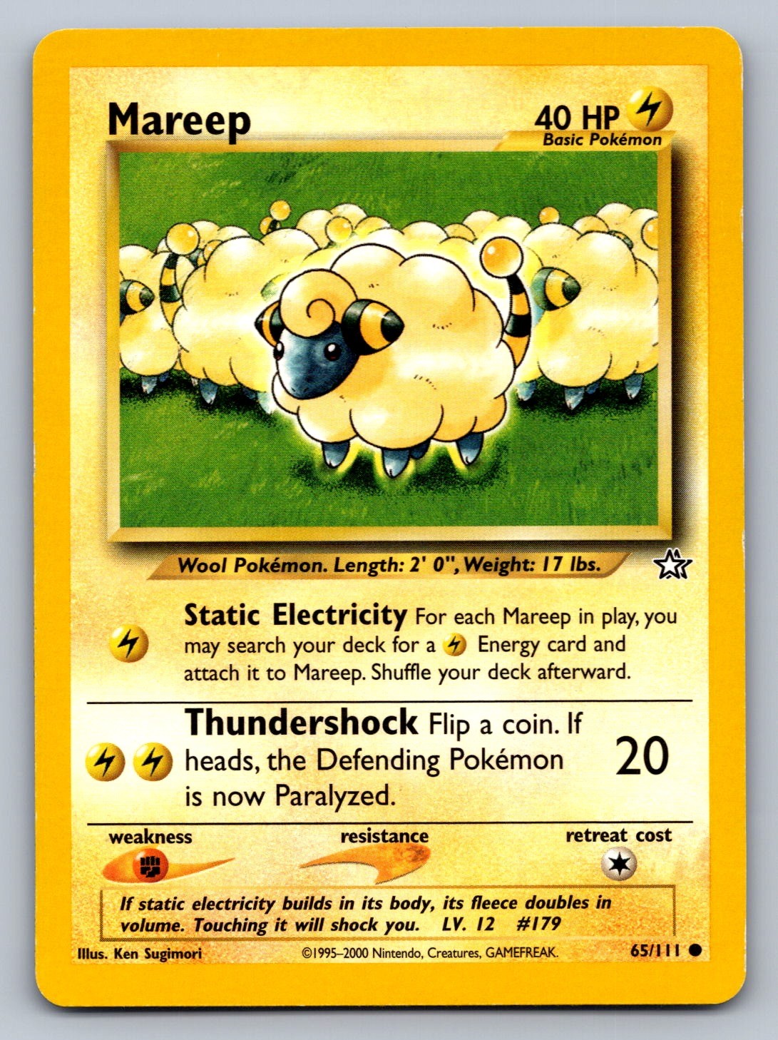 Mareep Unlimited Common 065/111 Neo Genesis NM