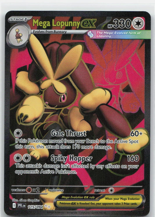 Mega Lopunny ex - Holo Ultra Rare 115/094 ME02: Phantasmal Flames NM
