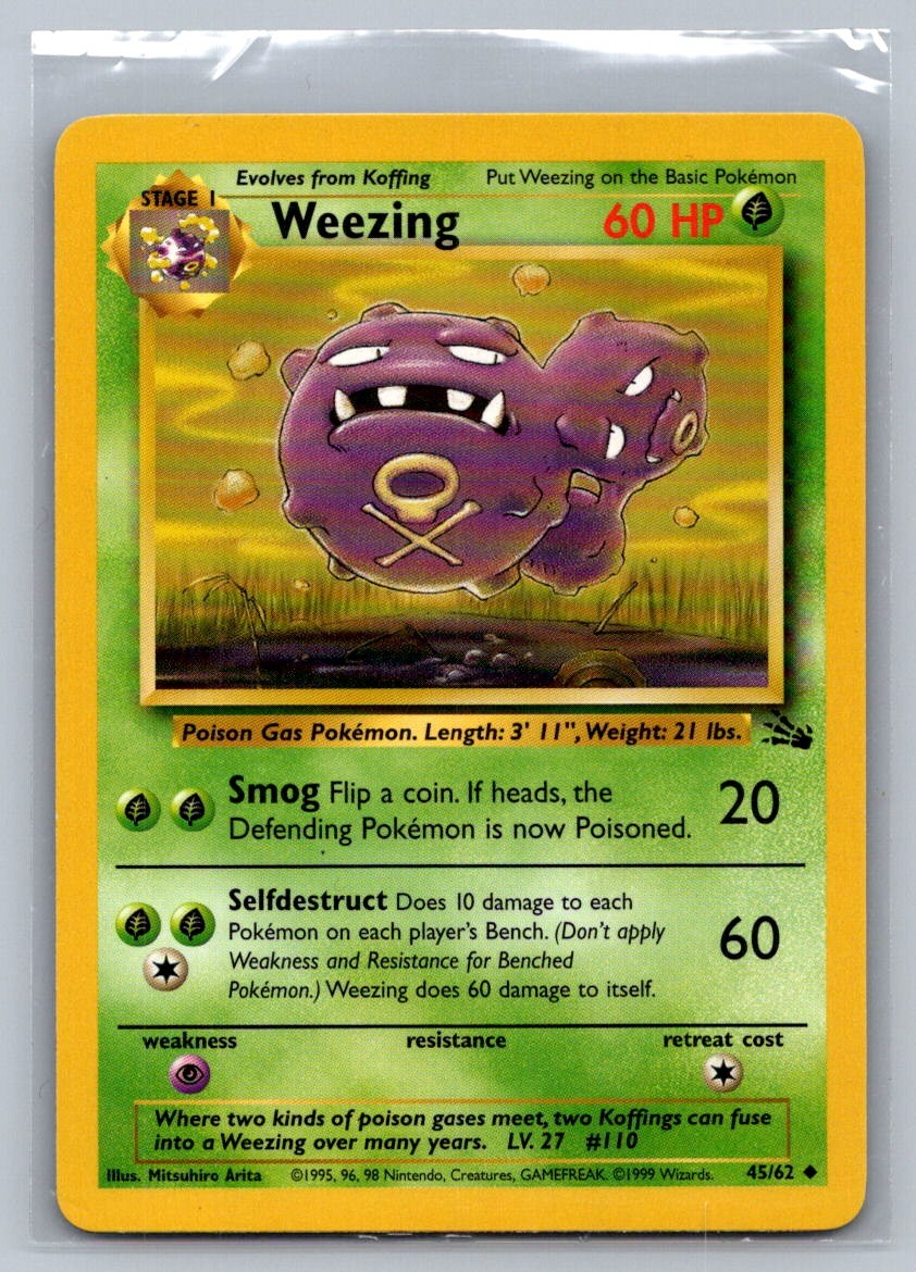 Weezing Unlimited Uncommon 45/62 Fossil LP