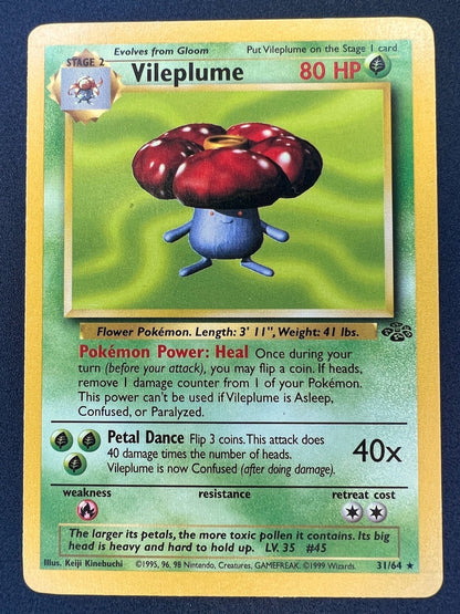Vintage Pokemon TCG Vileplume Jungle 31/64 Non-Holo Unlimited Rare LP