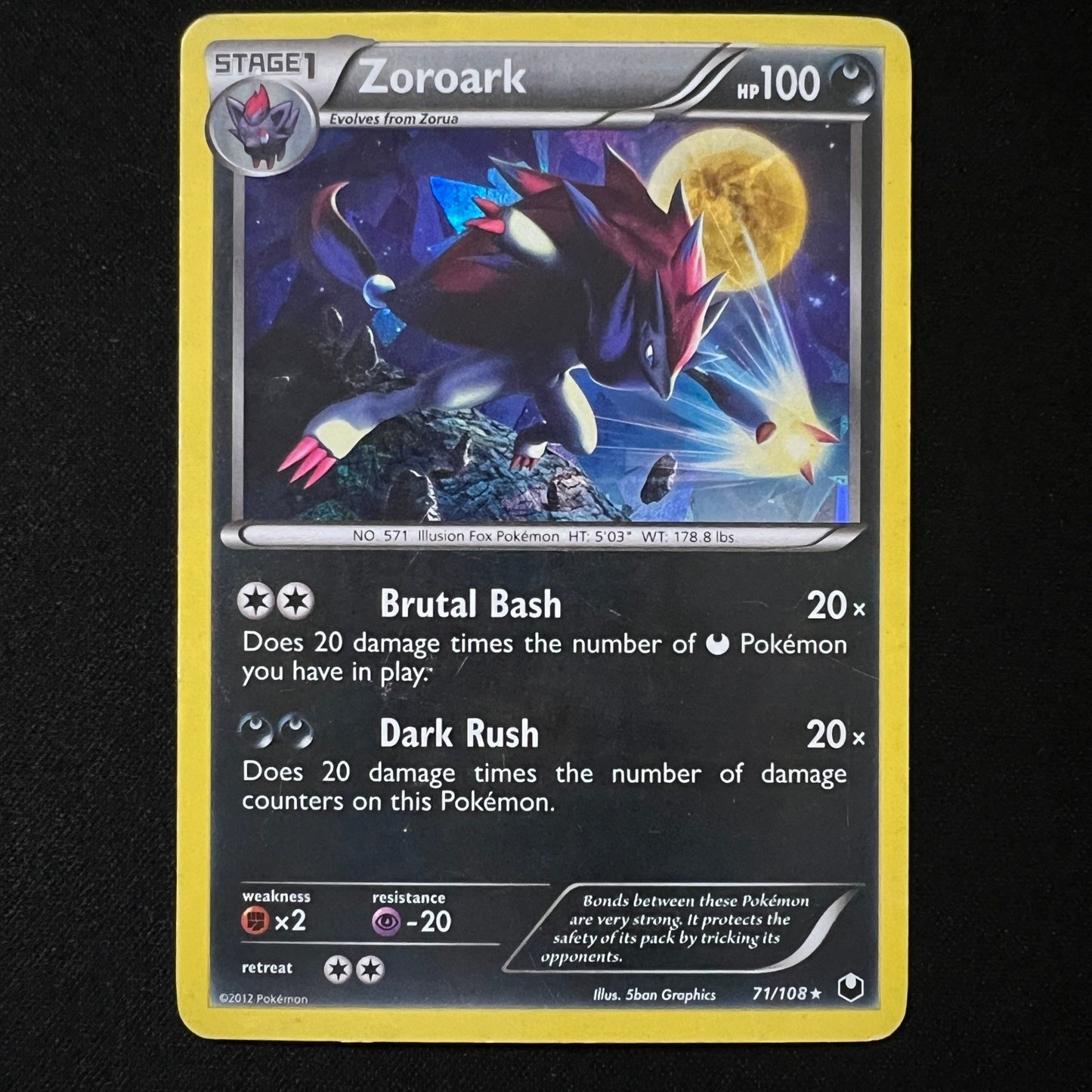 Zoroark - 71/108 (Cracked Ice Holo) Holo Holo Rare 071/108 Deck Exclusives LP