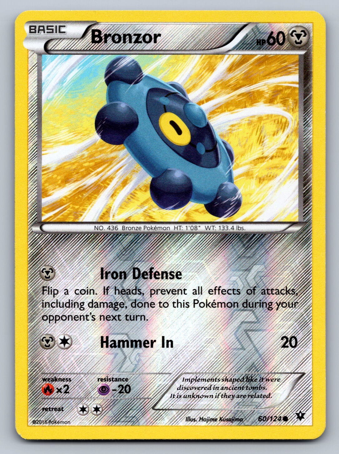 Bronzor Reverse Holo Common 60/124 XY - Fates Collide NM