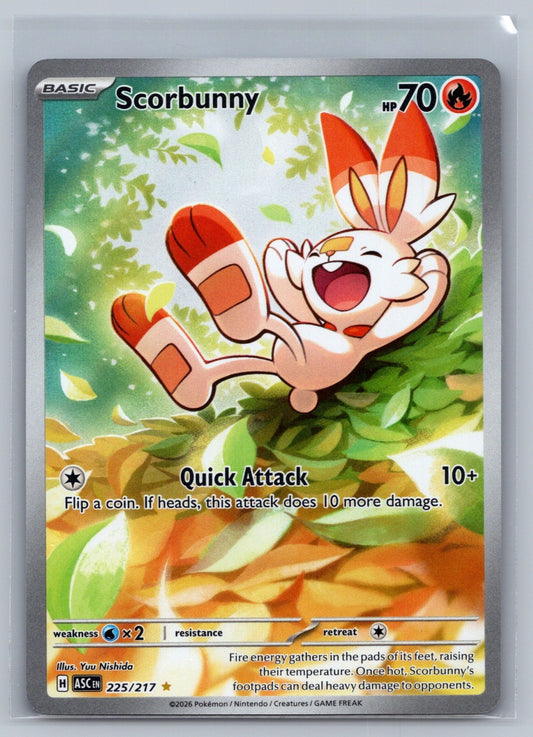 Scorbunny Holo Illustration Rare 225/217 ME: Ascended Heroes NM
