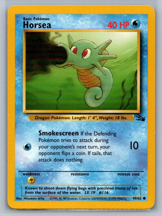 Horsea Unlimited Common 49/62 Fossil LP
