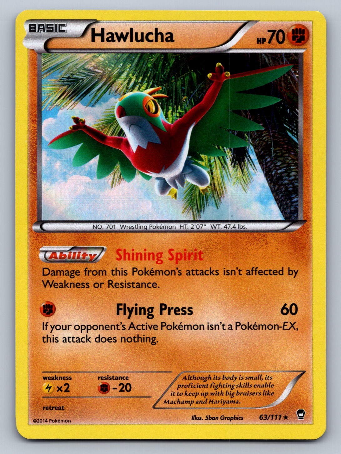 Hawlucha 63/111 Fighting XY - Furious Fists NM