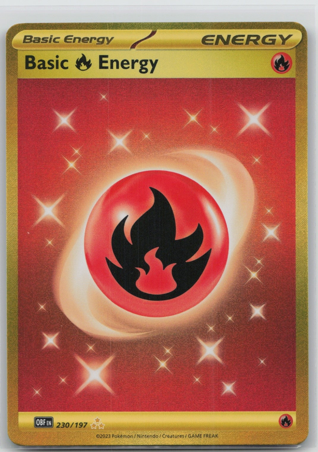 Basic Fire Energy - Holo Hyper Rare 230/197 SV03: Obsidian Flames NM