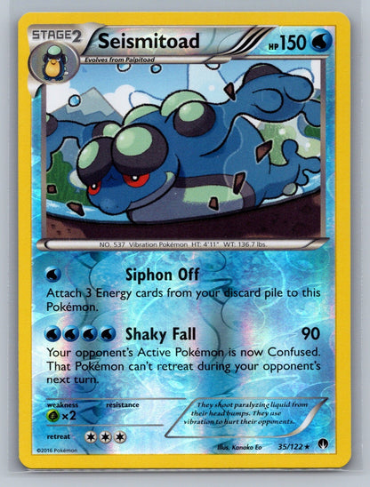 Seismitoad Reverse Holo Rare 35/122 XY - BREAKpoint NM