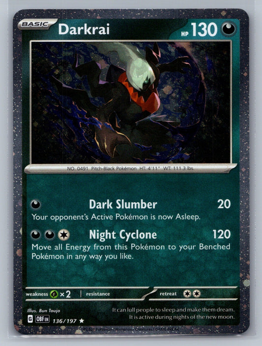 Darkrai (Cosmos Holo) Holo Rare 136/197 Miscellaneous Cards & Products NM