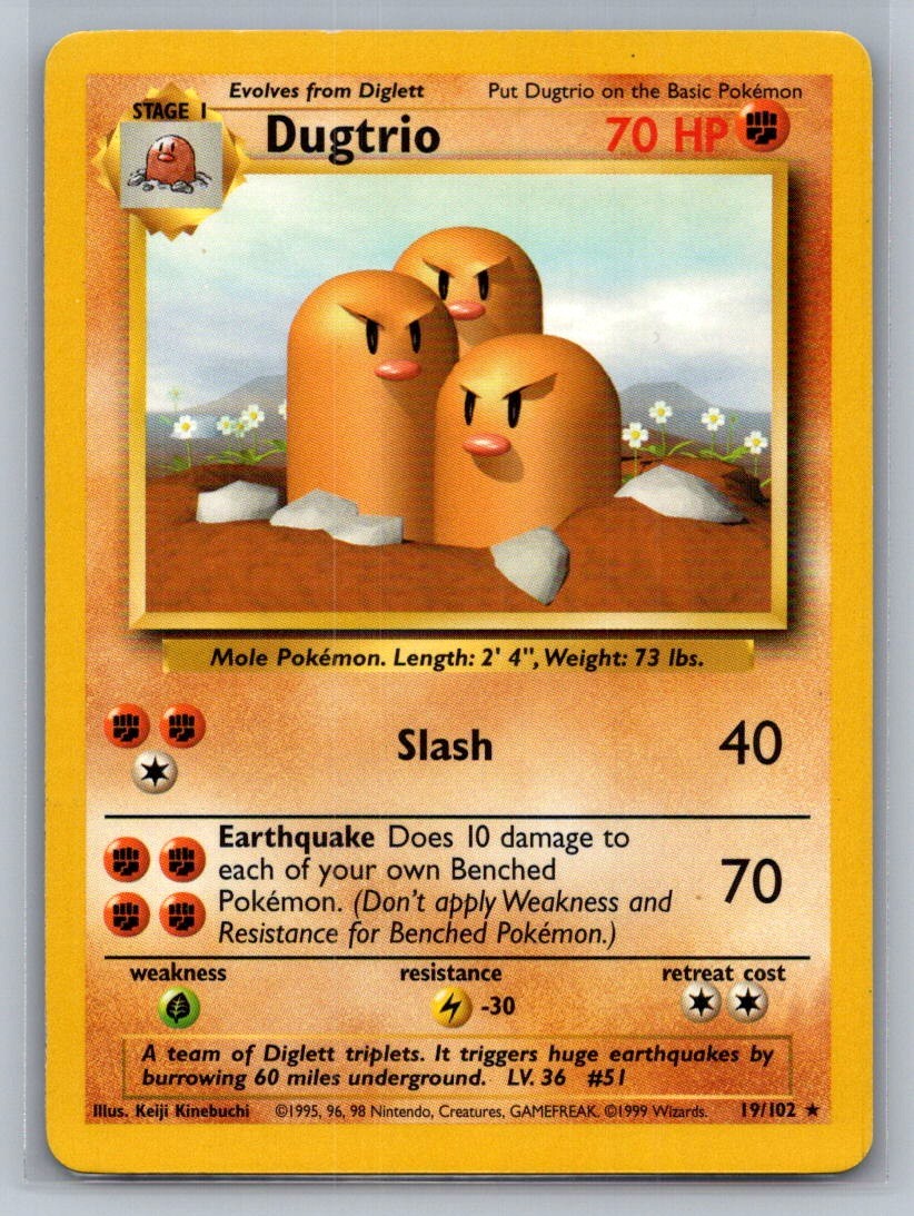 Dugtrio Rare 019/102 Base Set LP