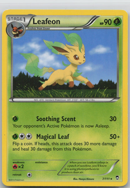 Leafeon Regular Rare 7/111 XY - Furious Fists NM