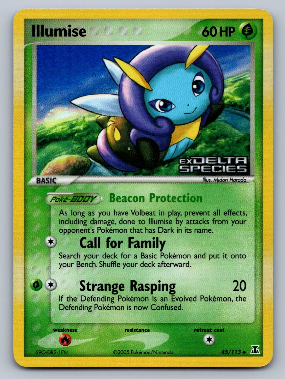 Illumise Reverse Holo Uncommon 45/113 Delta Species NM