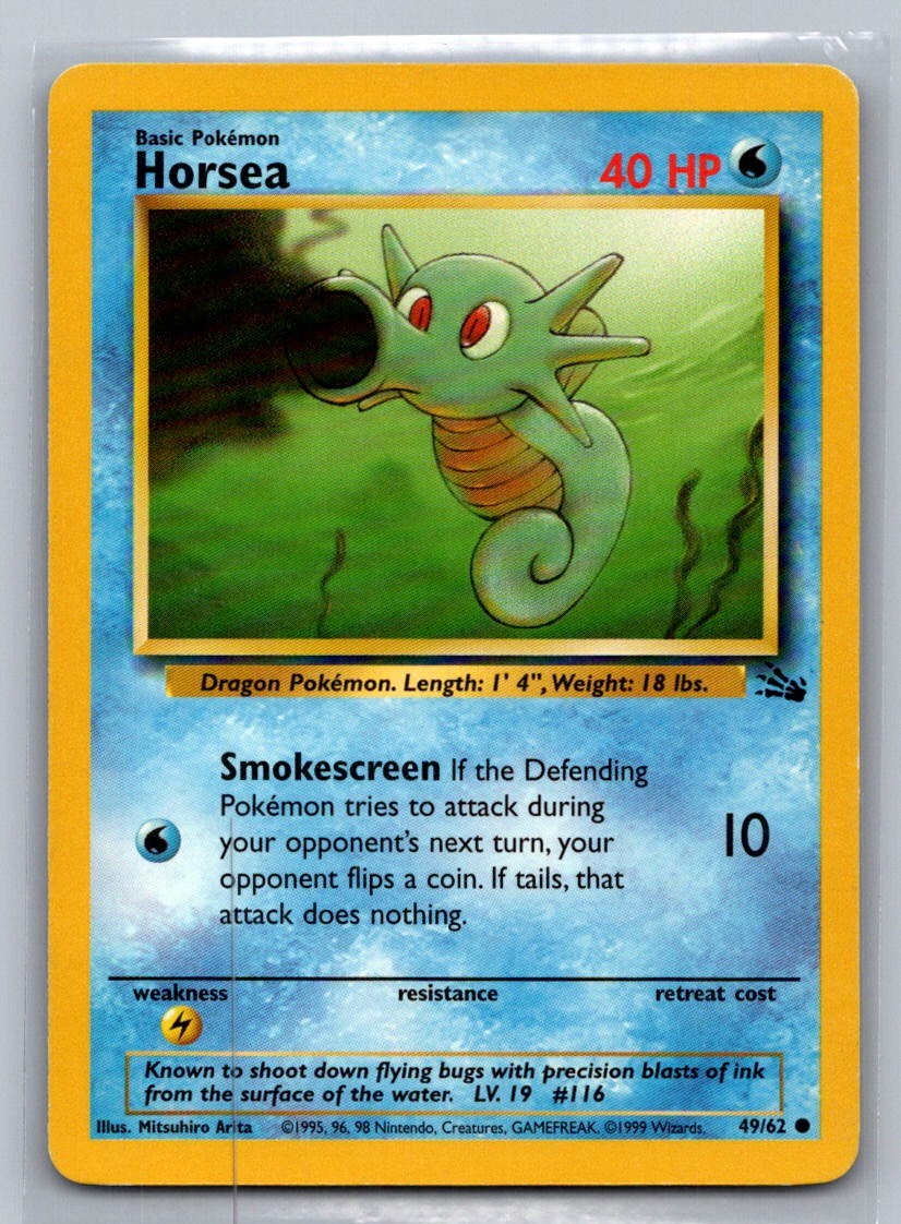 Horsea Unlimited Common 49/62 Fossil LP